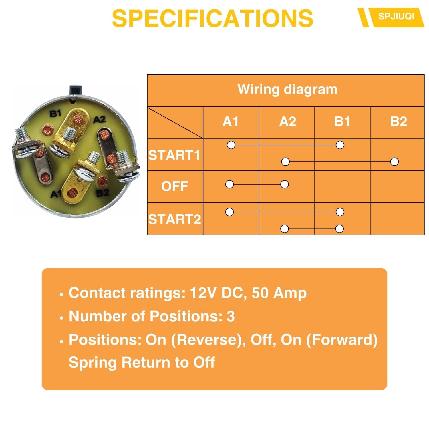 Amazon.co.jp: SPJIUQI 高耐久 50アンペア リバースロータリースイッチ